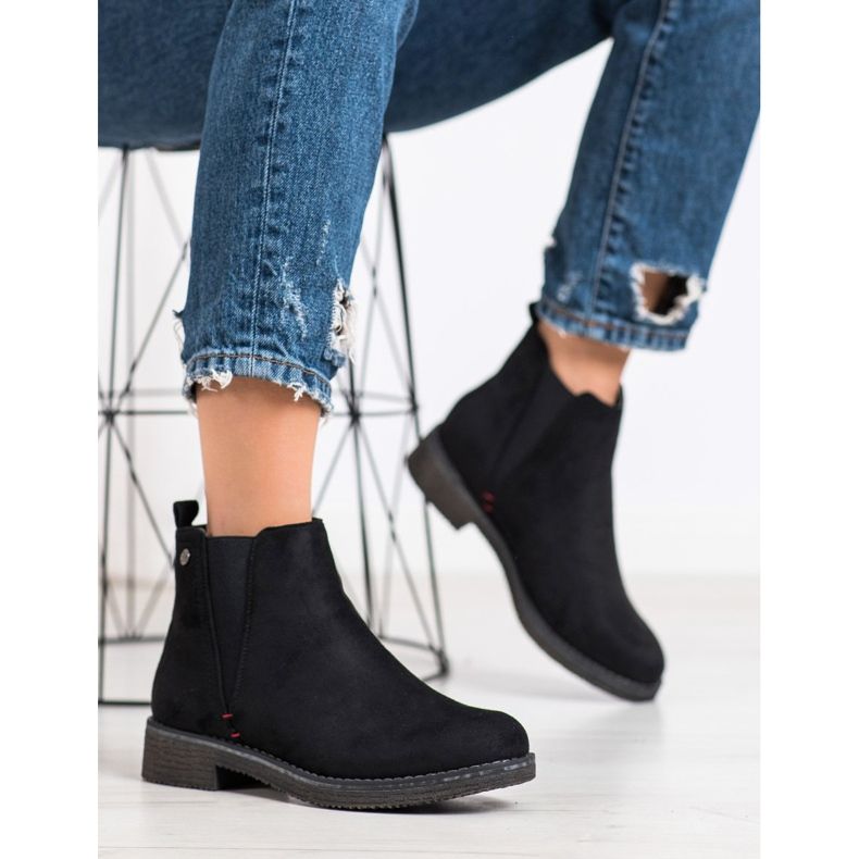 Super Me Stivaletti Chelsea in pelle scamosciata nero 1