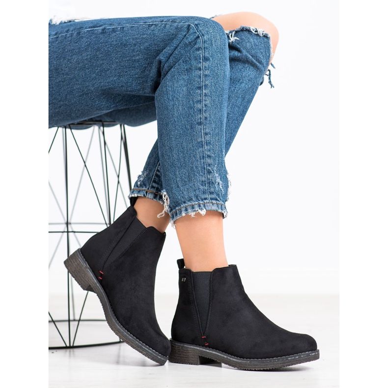 Super Me Stivaletti Chelsea in pelle scamosciata nero 2