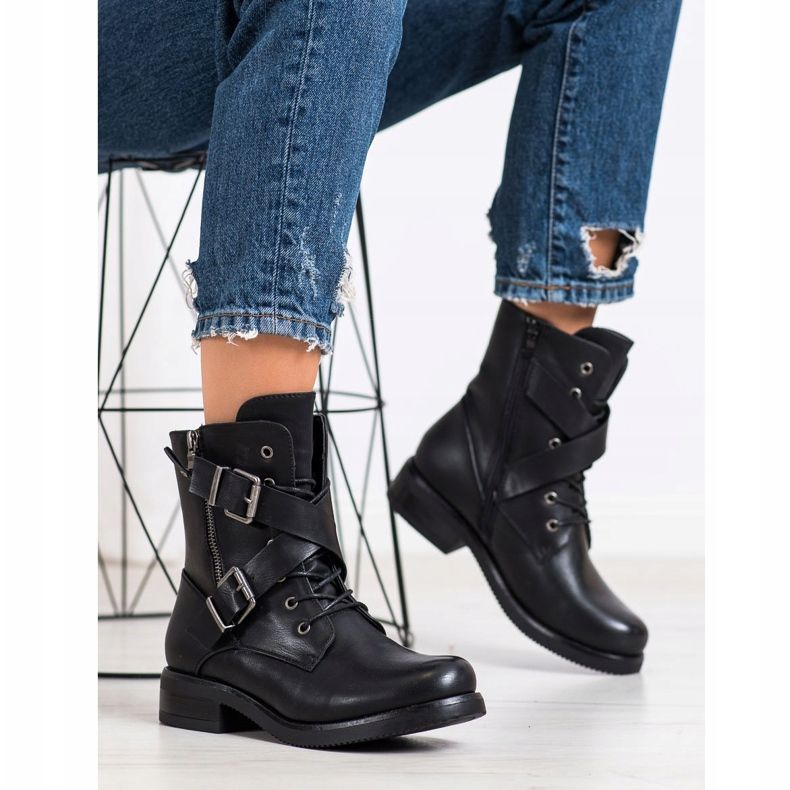 Kayla Operai classici con fibbie nero 2