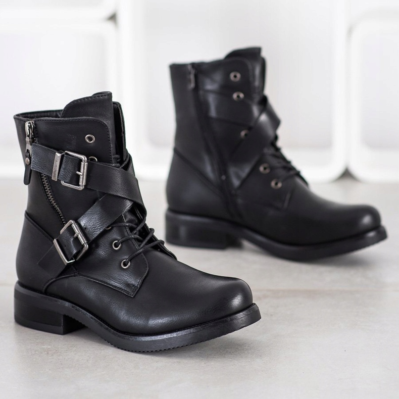 Kayla Operai classici con fibbie nero 1