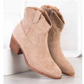 Cm Paris Stivali da cowboy in pelle scamosciata alla moda beige 2