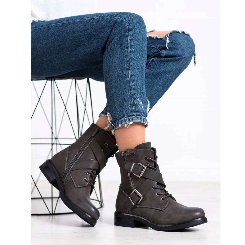 Kayla Operai classici con fibbie grigio 2