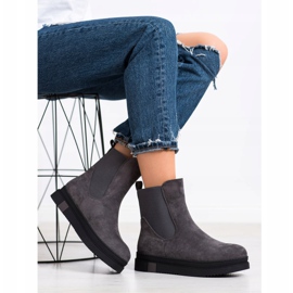 Gogo Stivali slip-on sulla piattaforma grigio 2