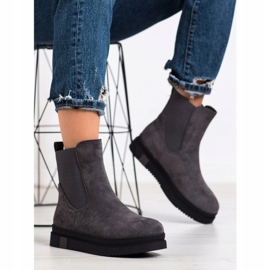 Gogo Stivali slip-on sulla piattaforma grigio 1
