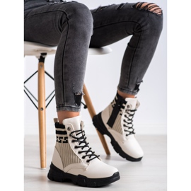 SHELOVET Lavoratori di moda con lacci bianco nero 1
