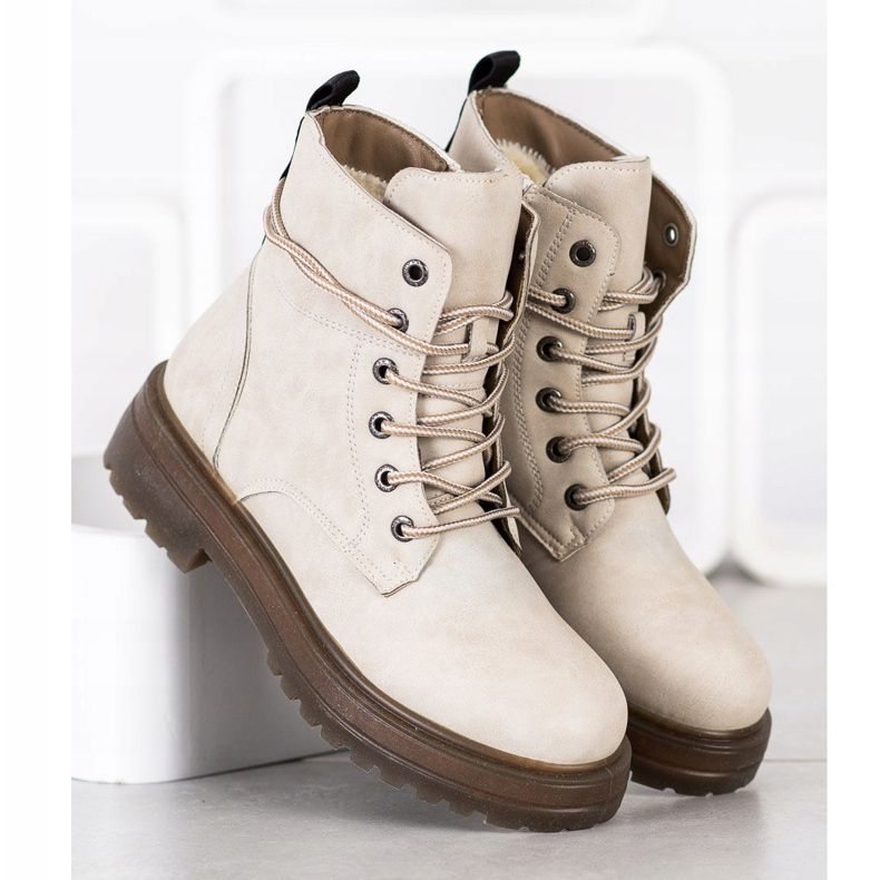 SHELOVET Trappers beige con ecopelle 1