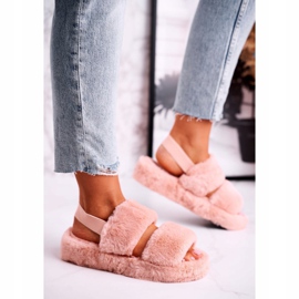 FJ1 Pantofole da donna sulla piattaforma Pelliccia Arancione Cotton Candy arancia 1