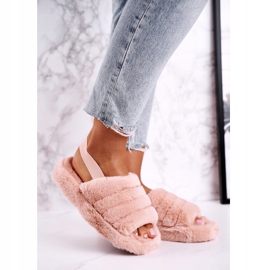 FJ1 Pantofole da donna sulla piattaforma fiocco di neve arancione pelliccia arancia 1