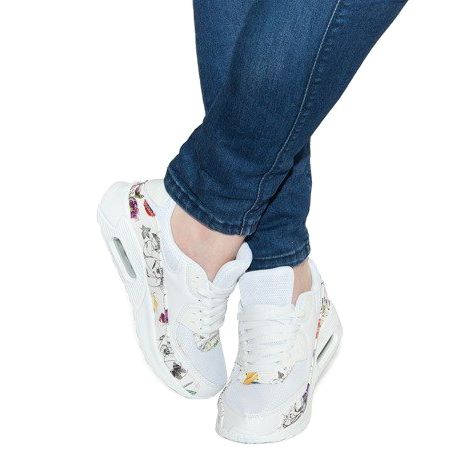 Sneakers sportive Flowers R-29 Bianco 1