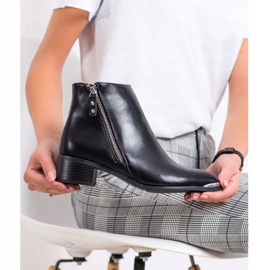 Kayla Stivali alla moda con cerniera nero d'argento 2