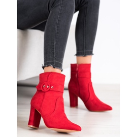 Laura Mode Stivali rossi eleganti in Spitz rosso 1