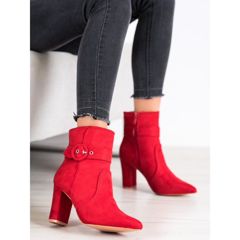 Laura Mode Stivali rossi eleganti in Spitz rosso 1