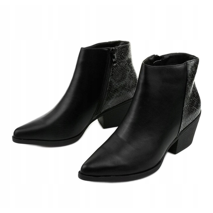 Stivali da cowboy neri da donna Prerent nero grigio 2