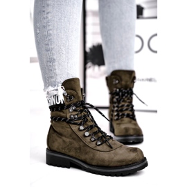 Evento Stivali in legno da donna alti kaki 9BT35-1331 Dk.Verde nero 1