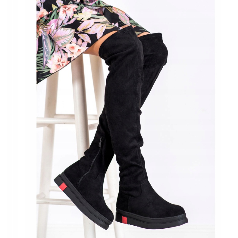 Gogo Stivali con plateau alla moda nero 1