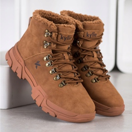Kylie Trappers marroni con pelle di pecora marrone 1
