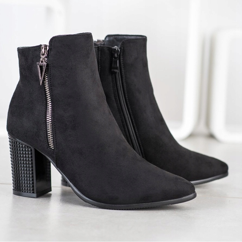 SHELOVET Stivali alla moda con tacco decorativo nero 1