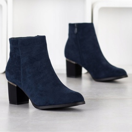 SHELOVET Stivali in camoscio blu navy 1