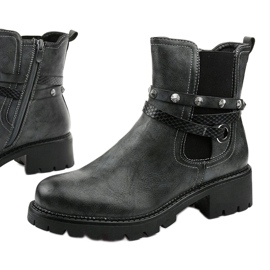 Stivaletti bassi grigi con cerniera Siempleglam nero grigio 1