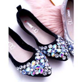 Seastar Ballerine da donna con pietre di cristallo nere nero 4
