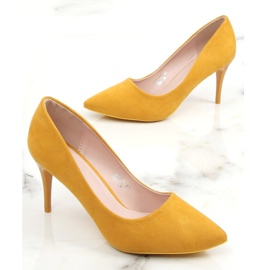Décolleté con tacco comodo, miele NF-49P Yellow multicolore giallo 2