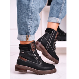 Black Warm Workers Trappers Timber da donna marrone nero 1