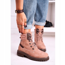 Donne Warm Workers Trappers Pink Timber beige marrone rosa 1