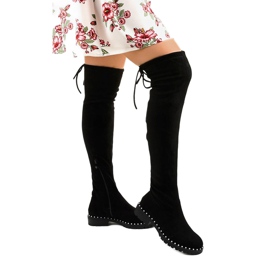 Stivali piatti neri con gambo lungo Cozysand nero 1