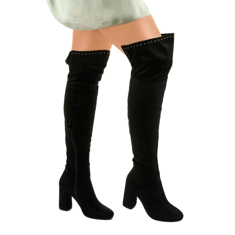 Stivali neri e isolanti con tomaia in getti infrarossi nero 1