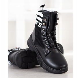SHELOVET Lavoratori di moda con lacci bianco nero 1