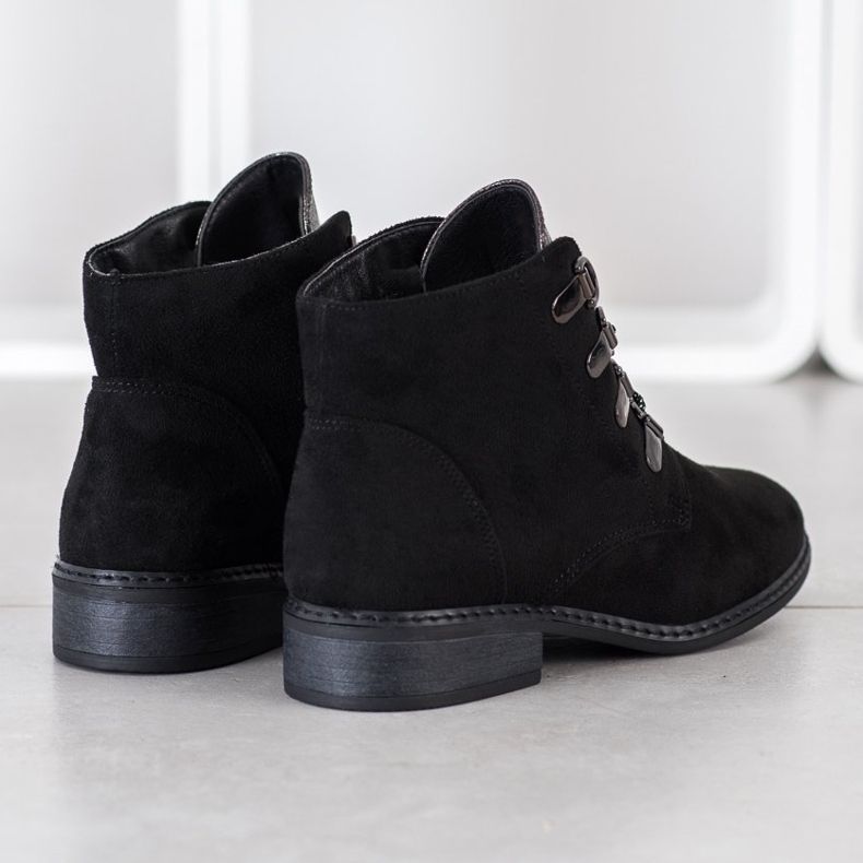 Goodin Eleganti stivali stringati nero argento 1