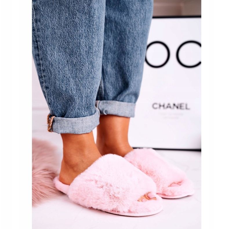 Pantofole di pelliccia rosa da donna Sweet 1