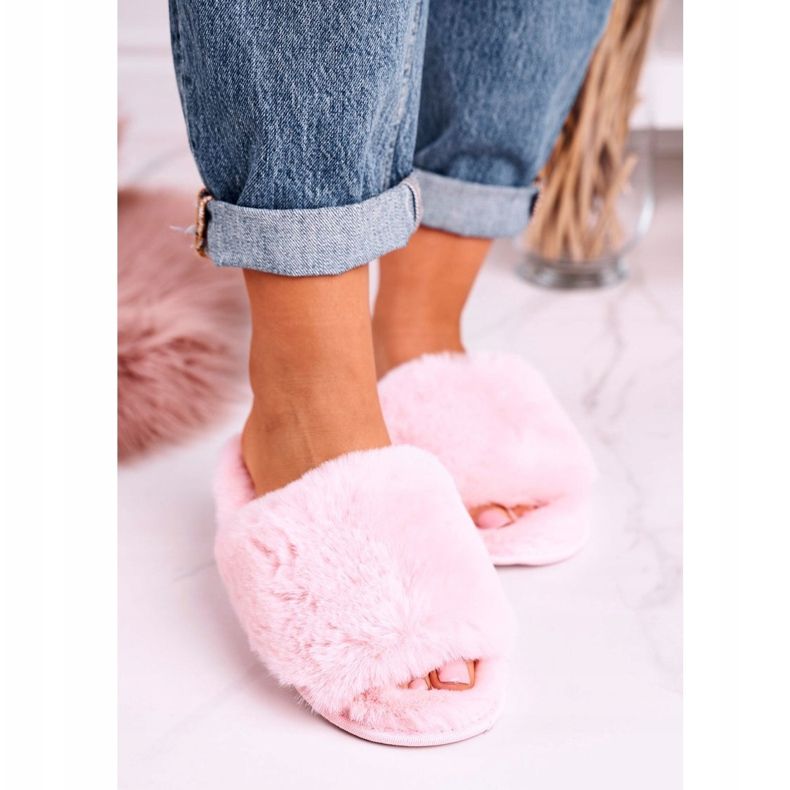 Pantofole di pelliccia rosa da donna Sweet 2