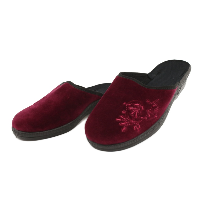 Pantofole Befado velluto 219D427 pantofole bordeaux nero rosso multicolore 2
