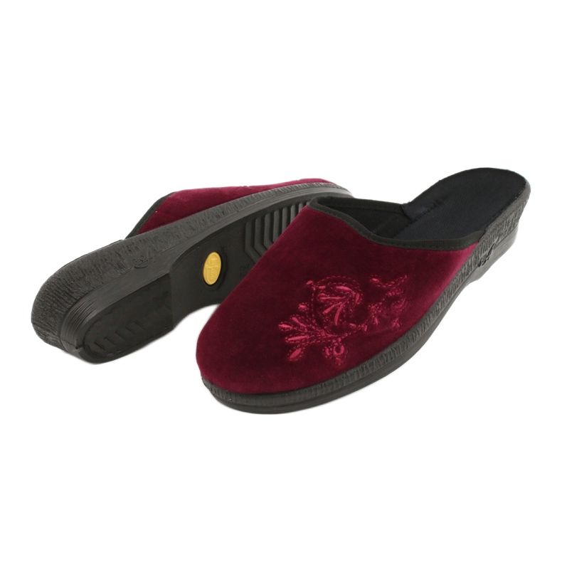 Pantofole Befado velluto 219D427 pantofole bordeaux nero rosso multicolore 3