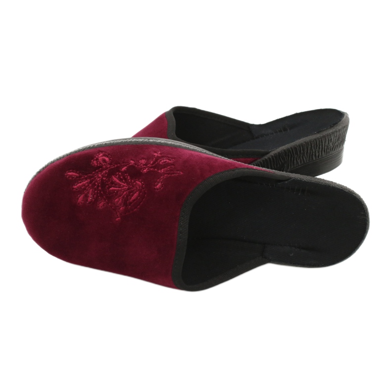 Pantofole Befado velluto 219D427 pantofole bordeaux nero rosso multicolore 4