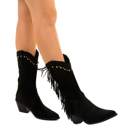 Stivali boho in pelle scamosciata nera di Loneflare nero 1