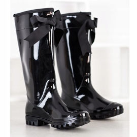 SHELOVET Galosce Laccate Con Fiocco nero 1