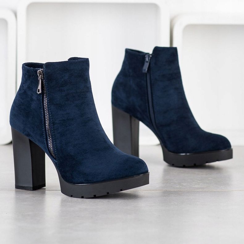 Small Swan Stivali con tacco alto blu navy 1