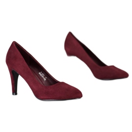 Renda Décolleté in camoscio bordeaux rosso 1