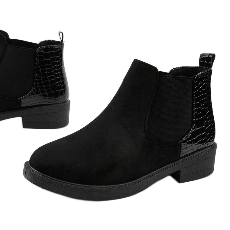 Stivali piatti in camoscio nero di Herkrana 1