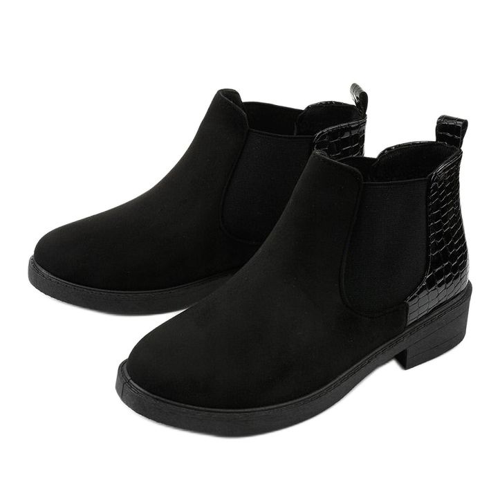Stivali piatti in camoscio nero di Herkrana 2