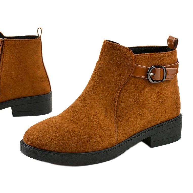 Neriris stivaletti bassi in camoscio cammello marrone 1