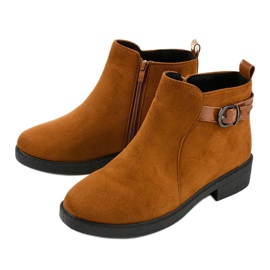 Neriris stivaletti bassi in camoscio cammello marrone 2