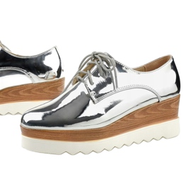 Scarpe slip-on argento con borchie GF-FD9 d'argento 1