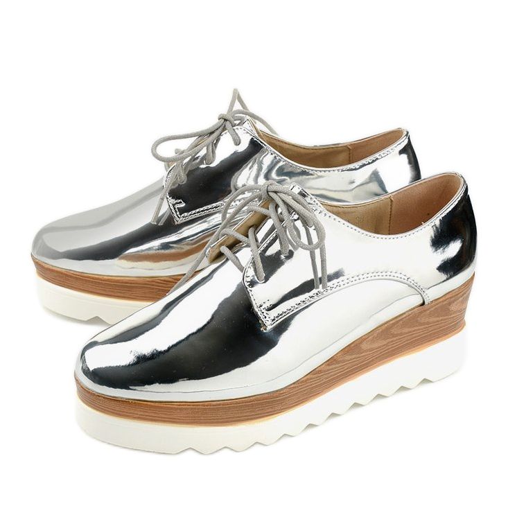 Scarpe slip-on argento con borchie GF-FD9 2