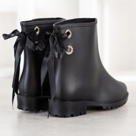 SHELOVET Galosce con rilegatura decorativa nero 1