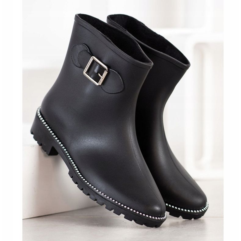 SHELOVET Galosce Con Cubic Zirconia nero 1