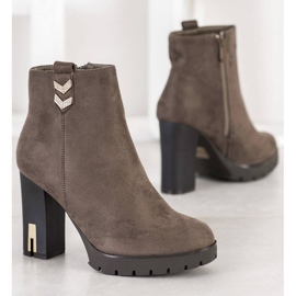 Bestelle Stivaletti In Pelle Scamosciata Con Ornamento grigio 2