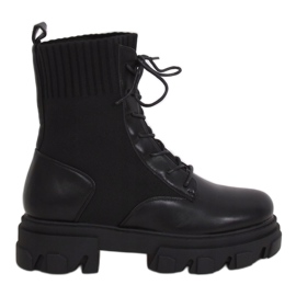 SEA Stivali stringati da donna con calzino NS156 Black My Need nero 3